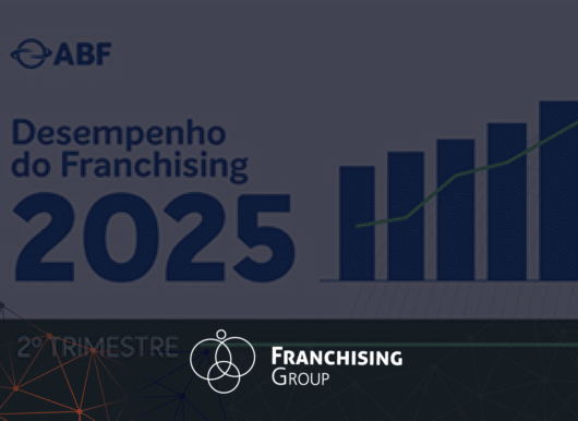 Capa do blog: Logo da ABF (Associação Brasileira de Franchising) e o texto "Desempenho do Franchising 2025 - 2º trimestre".